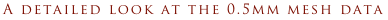 A detailed look at the 0.5mm mesh data
